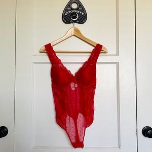 Lace & Mesh Thong Teddy